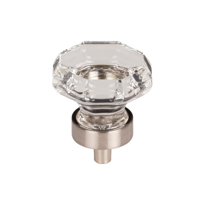 Top Knobs - Clear Octagon Crystal Round Knobs Brushed Satin Nickel