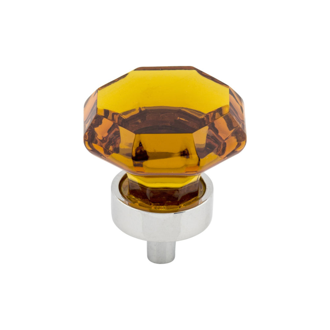 Top Knobs - Wine Octagon Crystal Round Knobs Polished Chrome