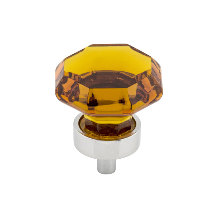 Top Knobs - Wine Octagon Crystal Round Knobs Polished Chrome