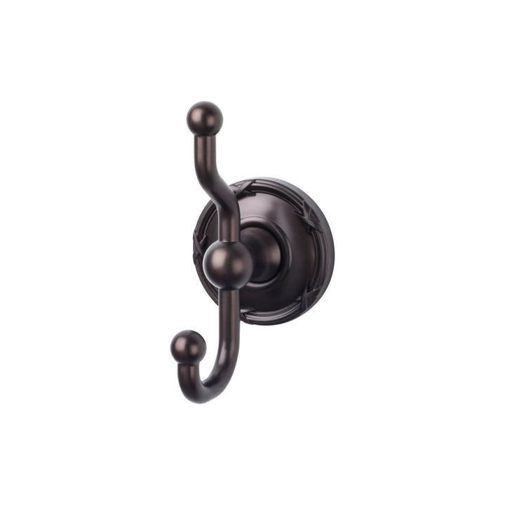 Top Knobs - Edwardian Bath Double Hook Ribbon Backplates Oil Rubbed Bronze