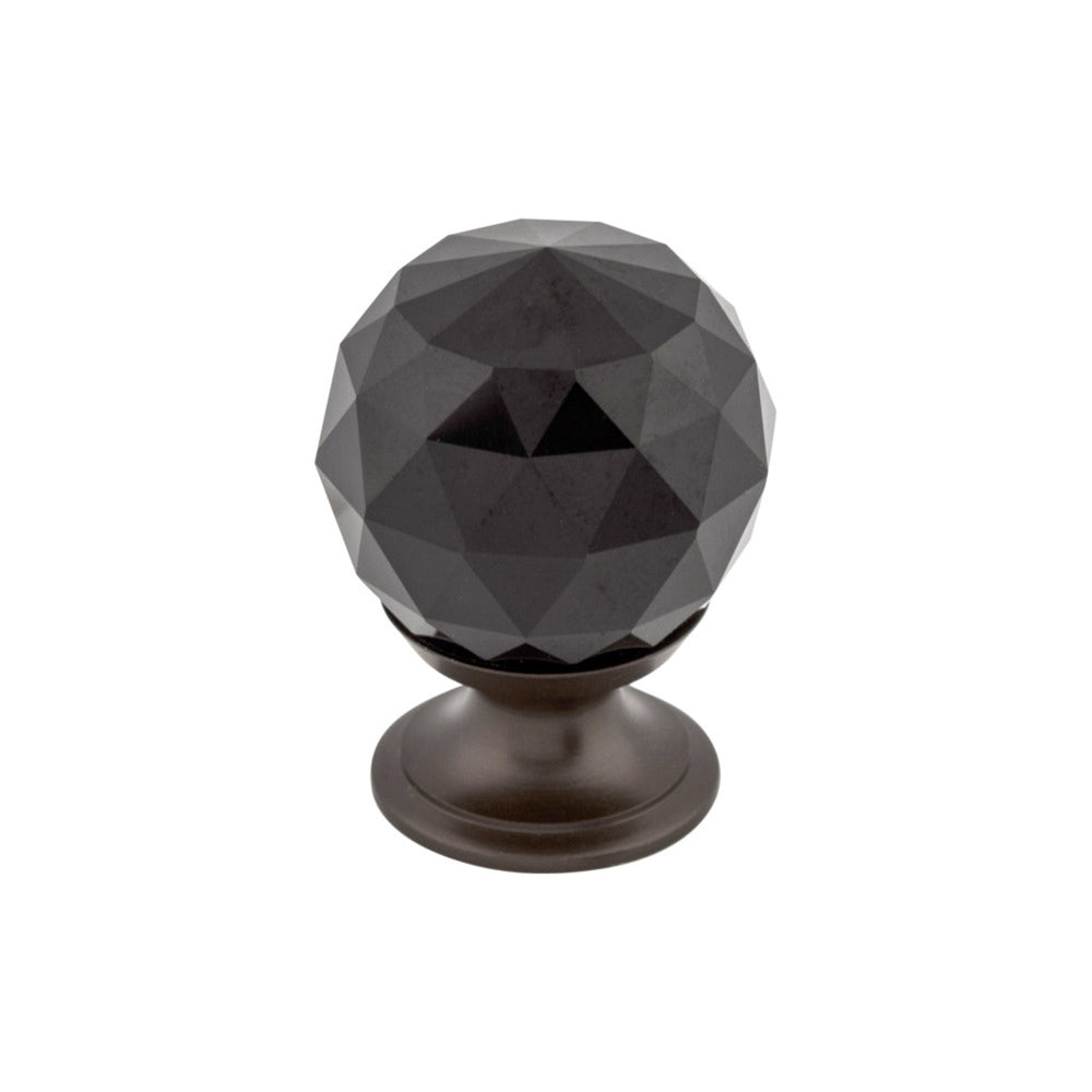 Top Knobs - Black Crystal Round Knobs 1 1/8" Oil Rubbed Bronze