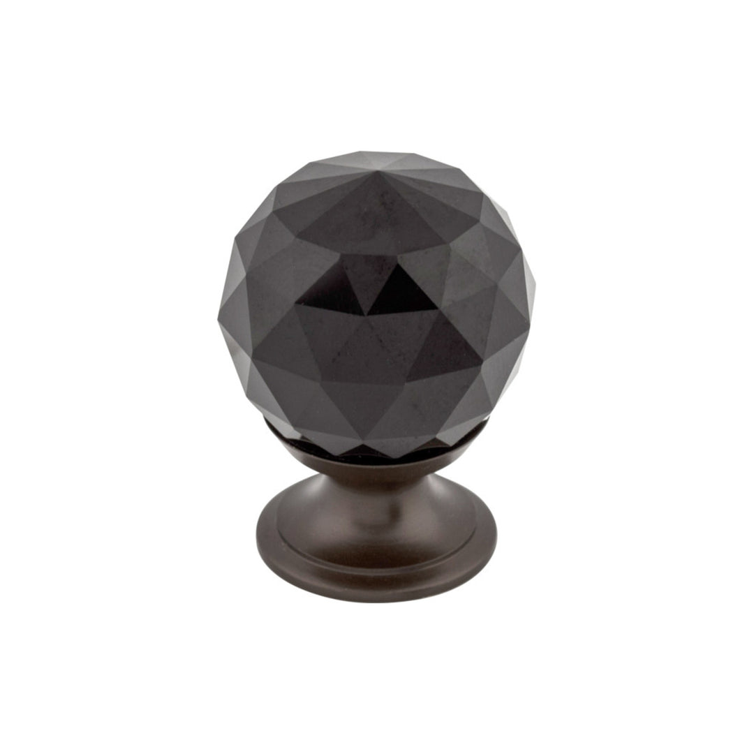 Top Knobs - Black Crystal Round Knobs 1 1/8" Oil Rubbed Bronze