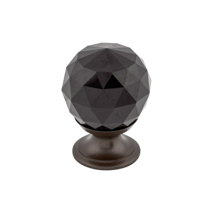 Top Knobs - Black Crystal Round Knobs 1 1/8" Oil Rubbed Bronze