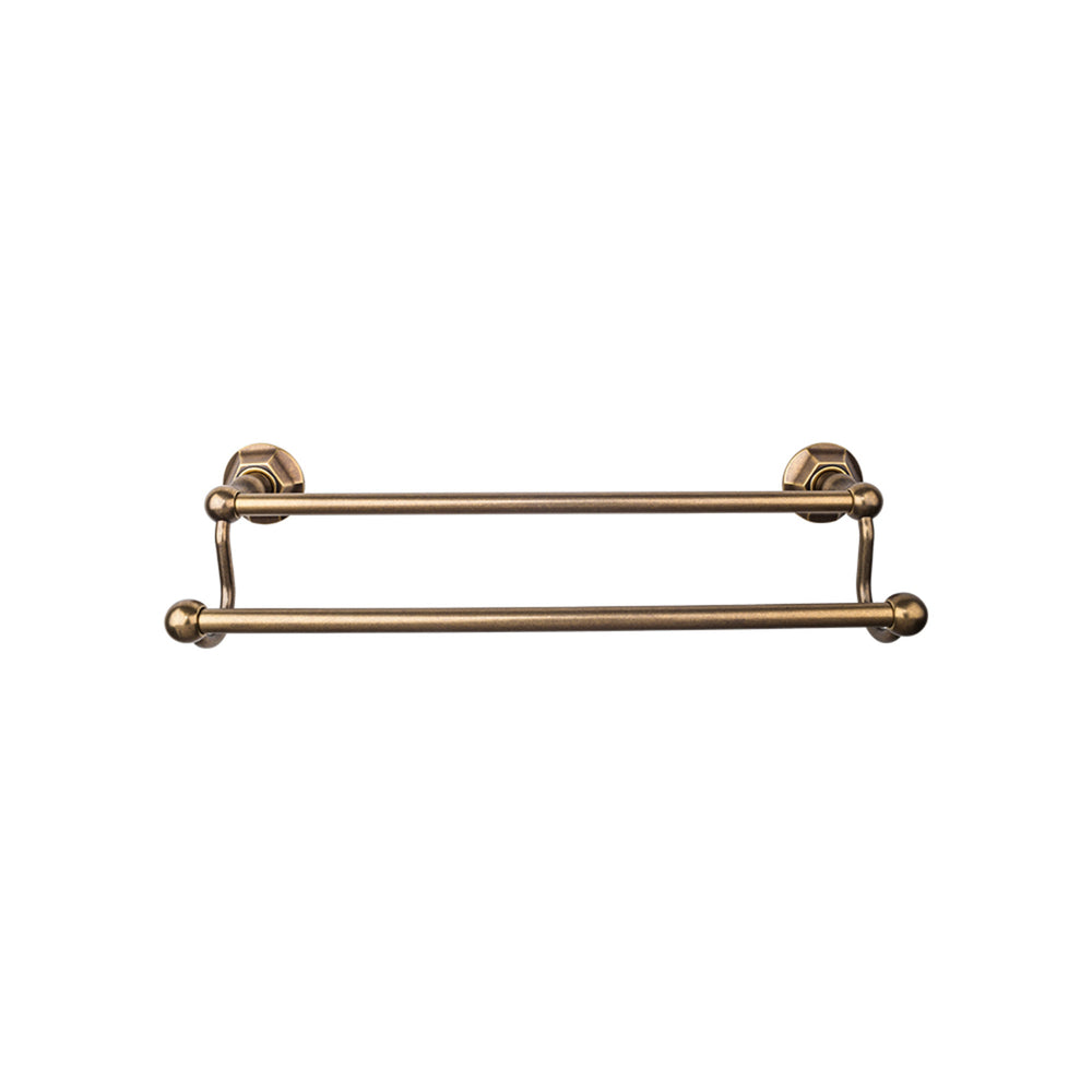 Top Knobs - Edwardian Bath Towel Bar Double - Hex Backplates 30" German Bronze