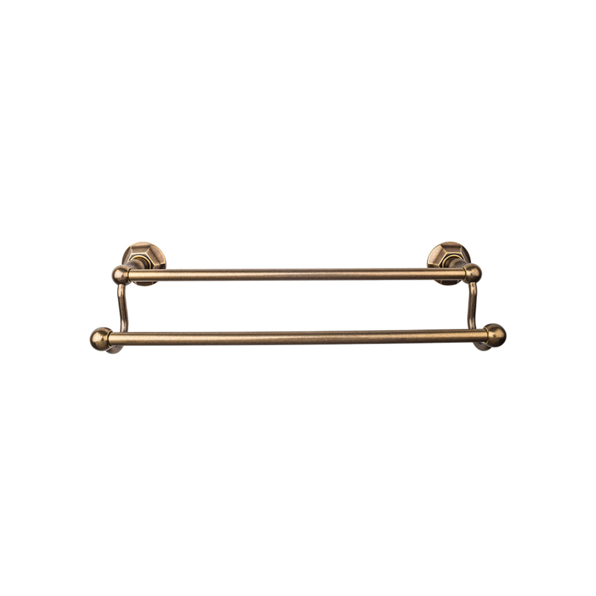 Top Knobs - Edwardian Bath Towel Bar Double - Hex Backplates 30" German Bronze