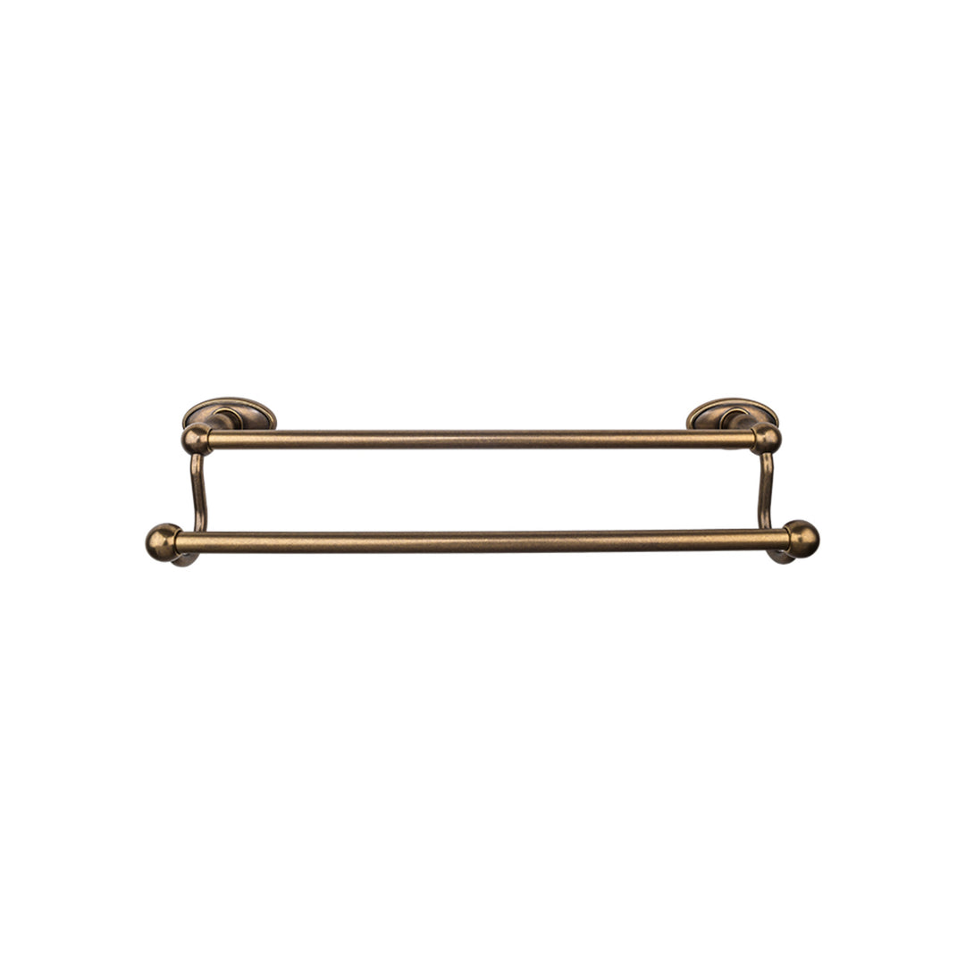 Top Knobs - Edwardian Bath Towel Bar Double - Oval Backplates 24" German Bronze