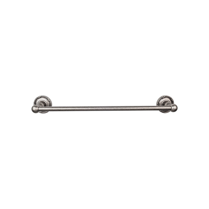 Top Knobs - Edwardian Bath Towel Bar Single - Ribbon Bplates 24" Antique Pewter