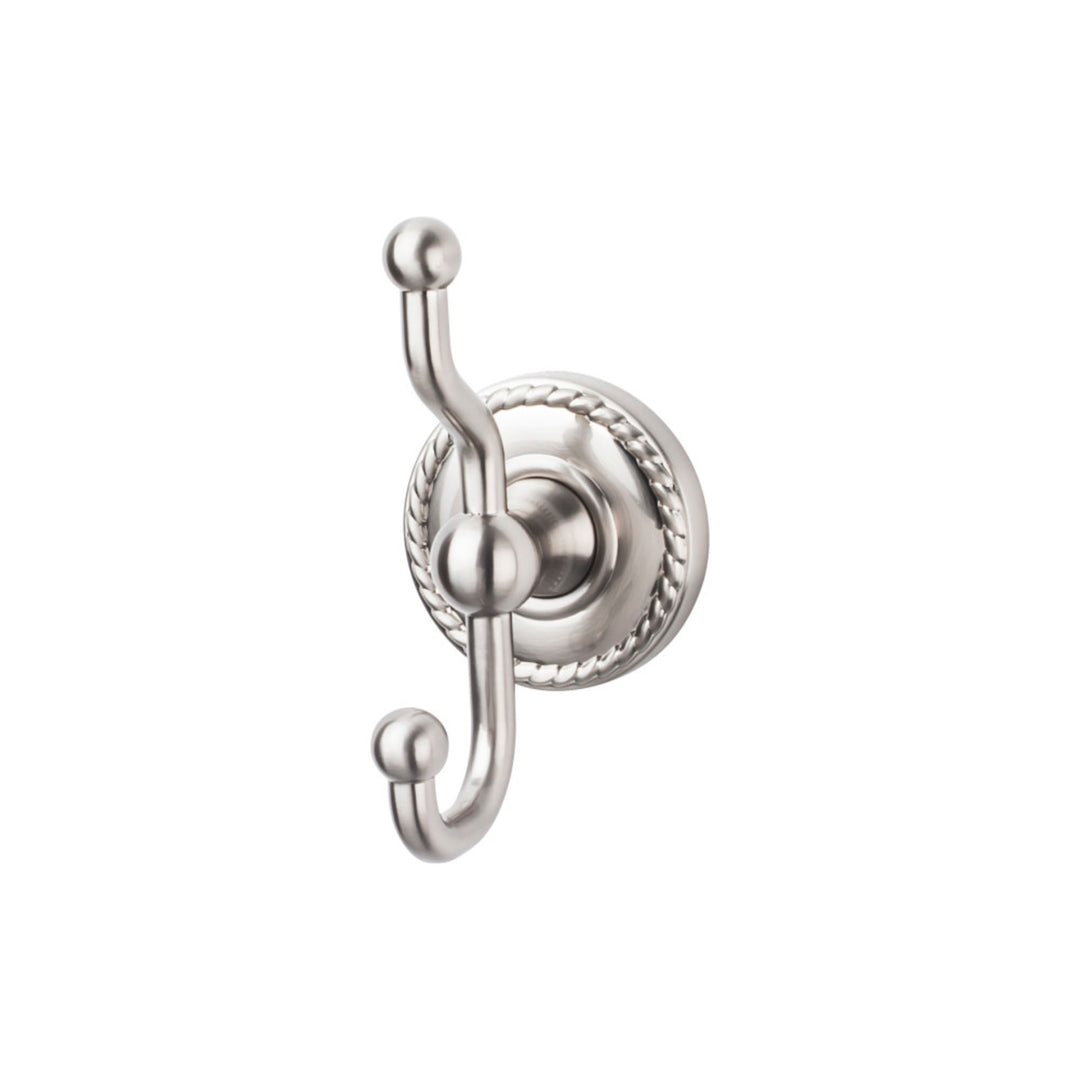 Top Knobs - Edwardian Bath Double Hook Rope Backplates Brushed Satin Nickel