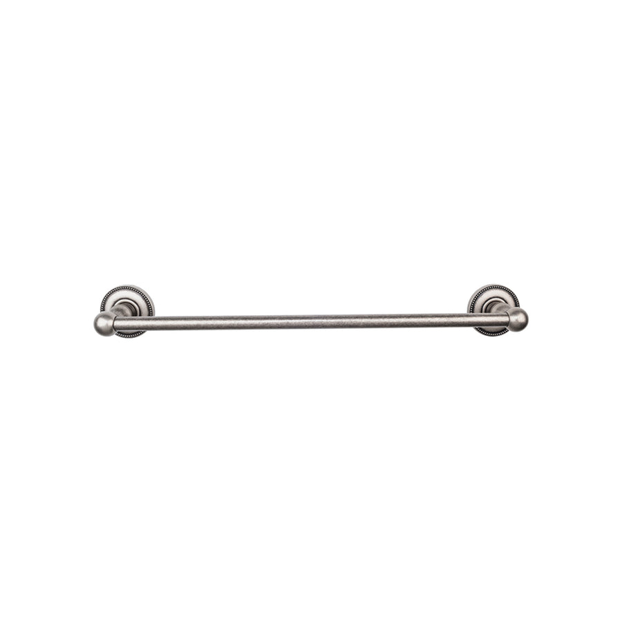 Top Knobs - Edwardian Bath Towel Bar Single - Beaded Bplates 30" Antique Pewter