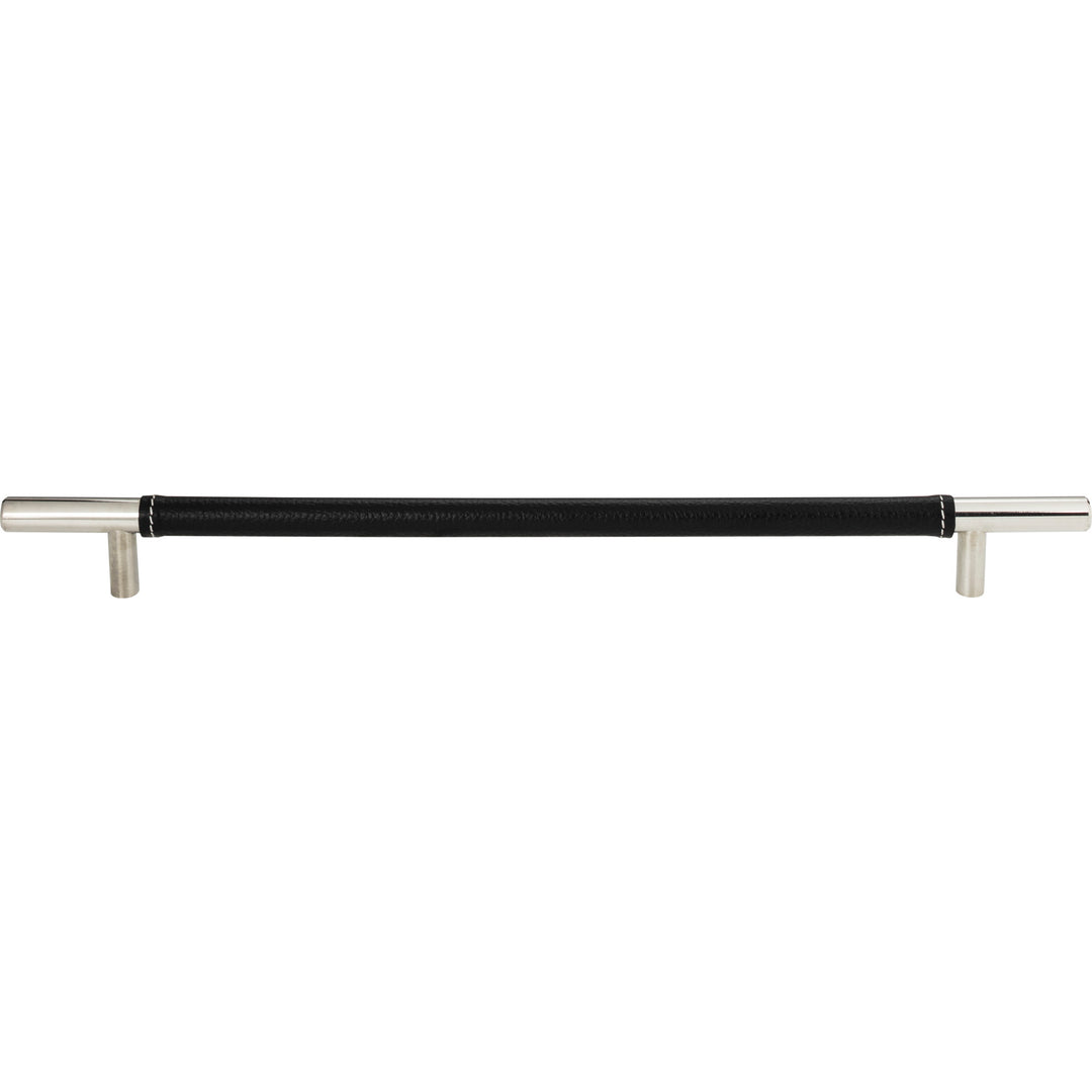 Atlas - Zanzibar Black Leather Pulls 11 5/16" Polished Chrome