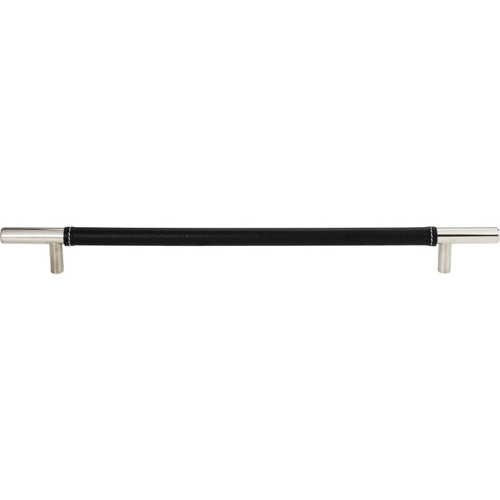 Atlas - Zanzibar Black Leather Pulls 11 5/16" Polished Chrome