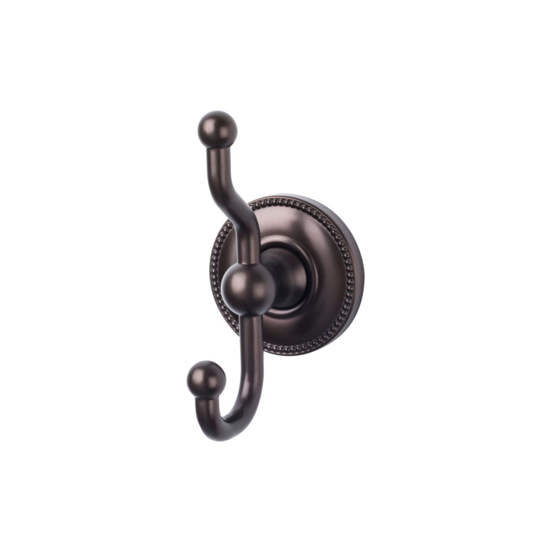 Top Knobs - Edwardian Bath Double Hook Beaded Backplates Oil Rubbed Bronze