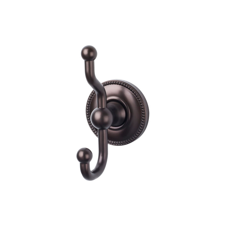 Top Knobs - Edwardian Bath Double Hook Beaded Backplates Oil Rubbed Bronze
