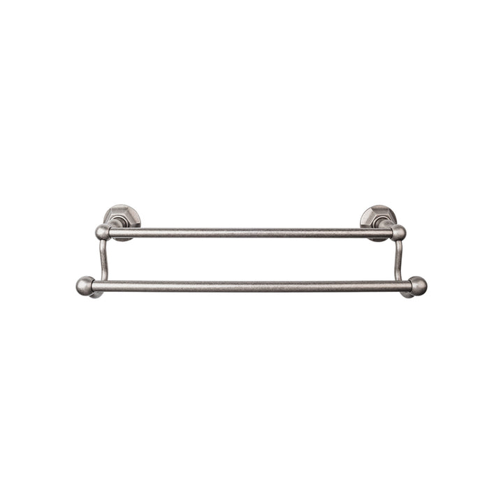 Top Knobs - Edwardian Bath Towel Bar Double - Hex Backplates 30" Antique Pewter