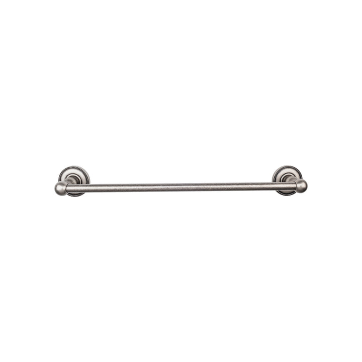 Top Knobs - Edwardian Bath Towel Bar Single - Beaded Bplates 24" Antique Pewter