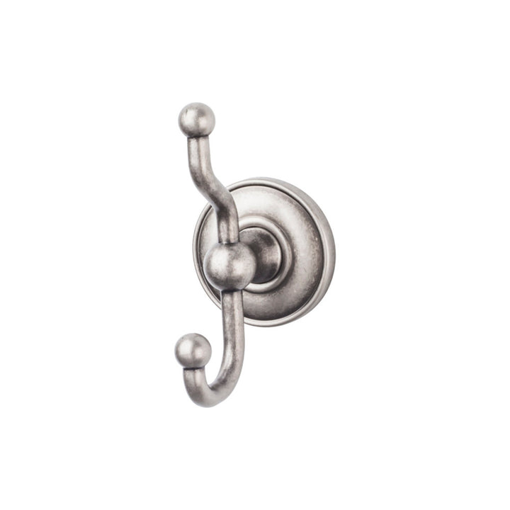 Top Knobs - Edwardian Bath Double Hook Plain Backplates Antique Pewter