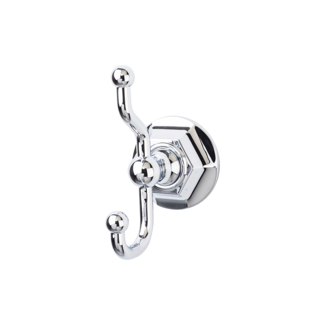 Top Knobs - Edwardian Bath Double Hook Hex Backplates Polished Chrome