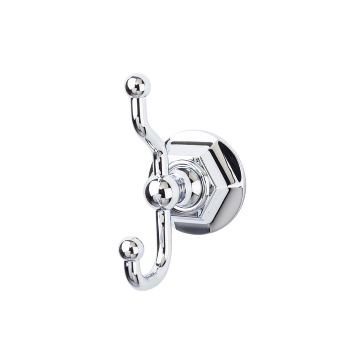 Top Knobs - Edwardian Bath Double Hook Hex Backplates Polished Chrome