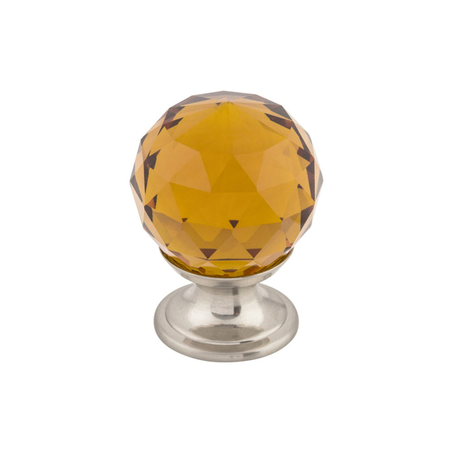 Top Knobs - Wine Crystal Round Knobs 1 1/8" Brushed Satin Nickel