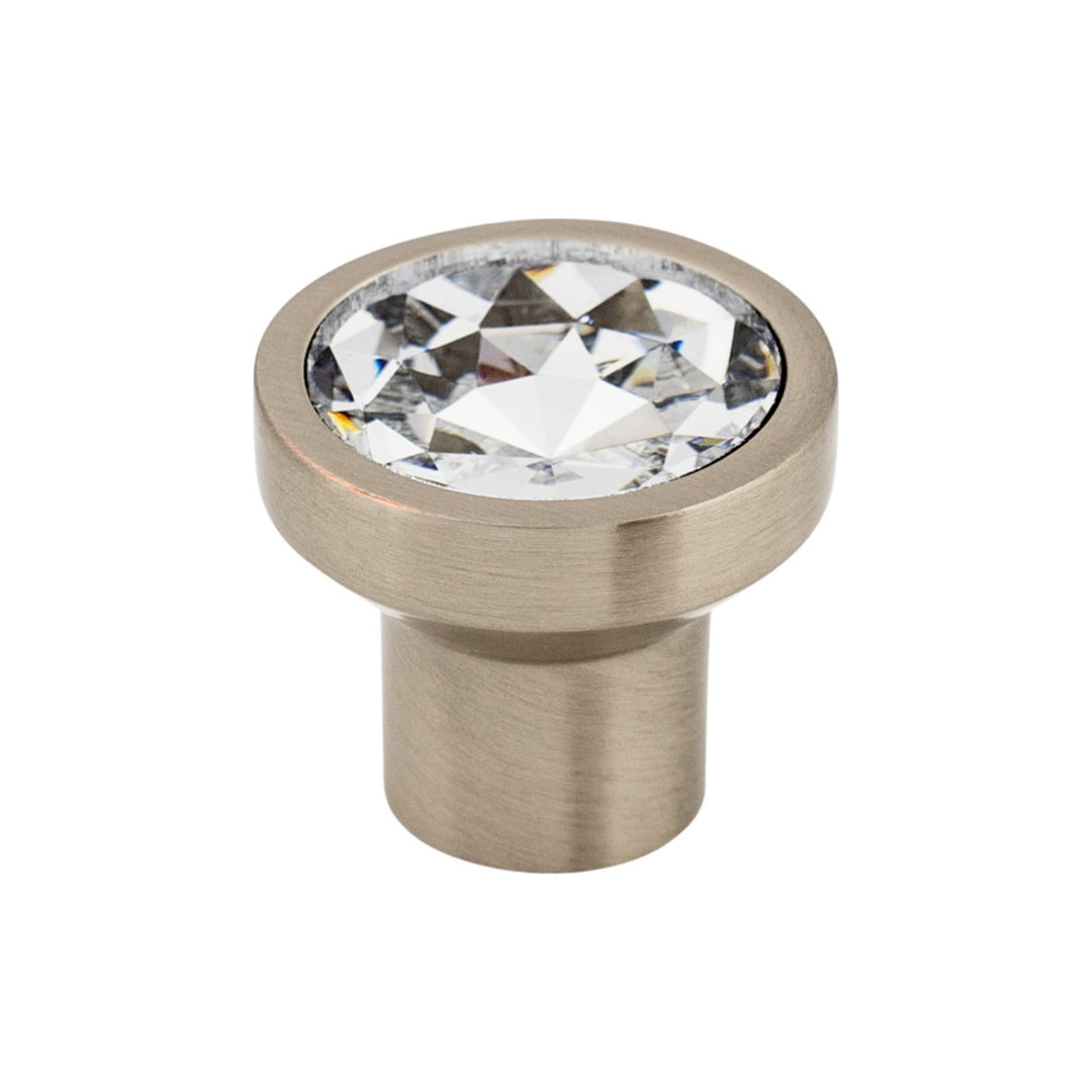 Top Knobs - Wentworth Crystal Round Knobs 13/16" Brushed Satin Nickel
