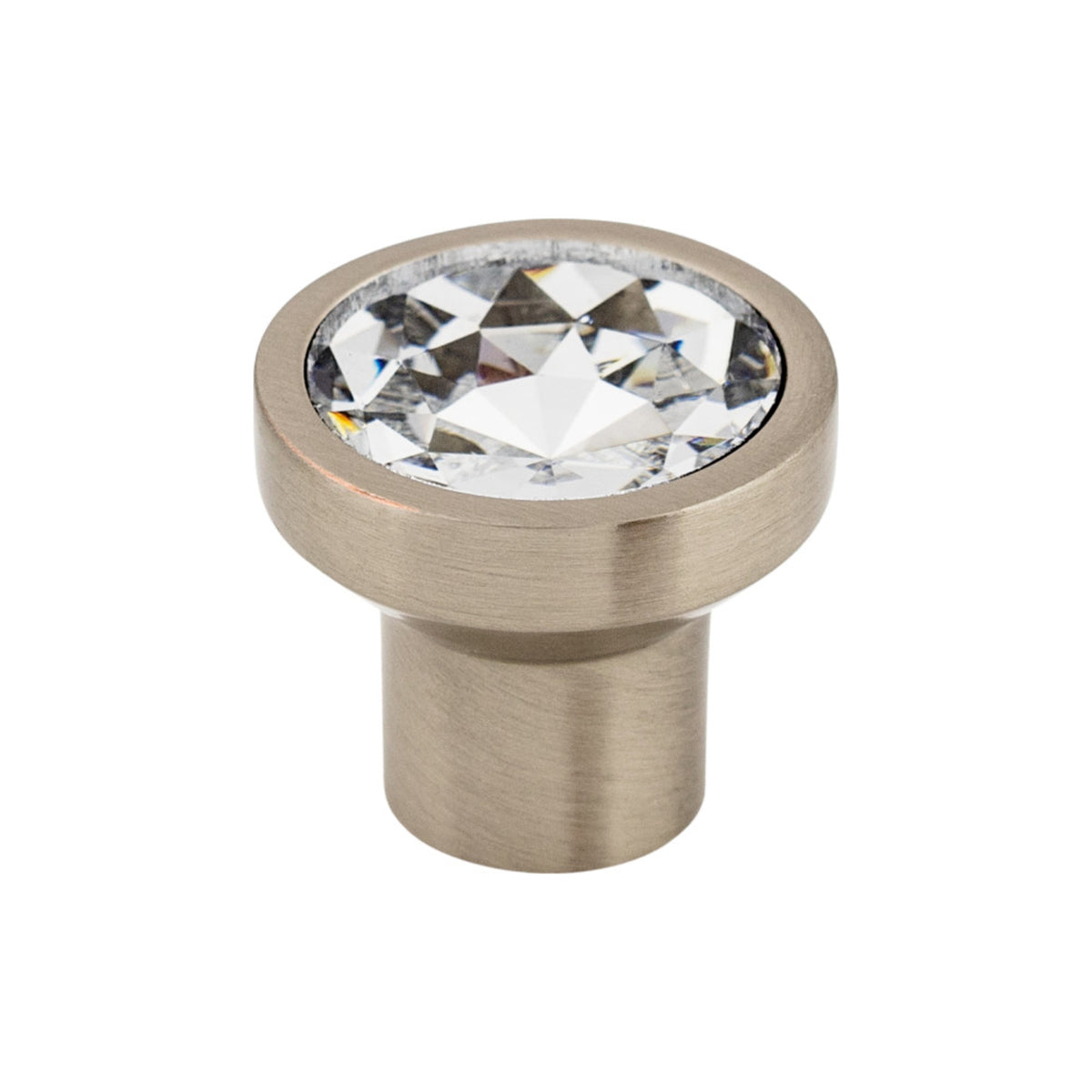 Top Knobs - Wentworth Crystal Round Knobs 13/16" Brushed Satin Nickel