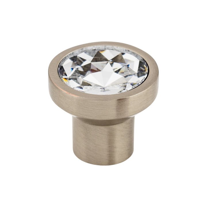Top Knobs - Wentworth Crystal Round Knobs 13/16" Brushed Satin Nickel