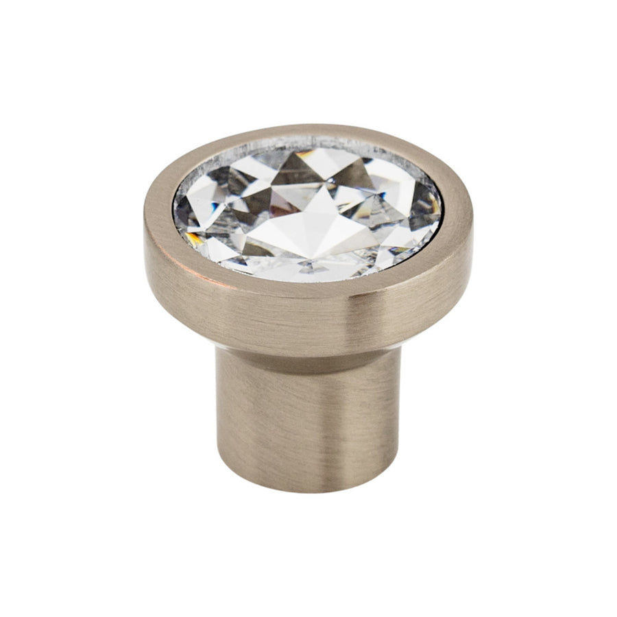 Top Knobs - Wentworth Crystal Round Knobs 13/16" Brushed Satin Nickel