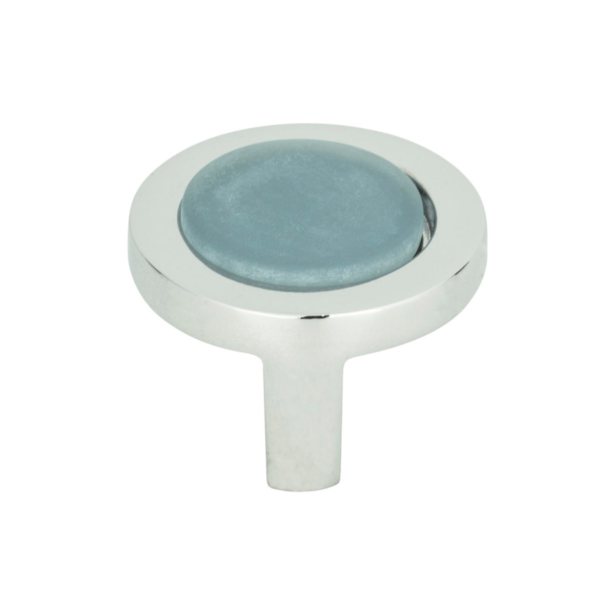 Atlas - Spa Blue Round Knobs Polished Chrome