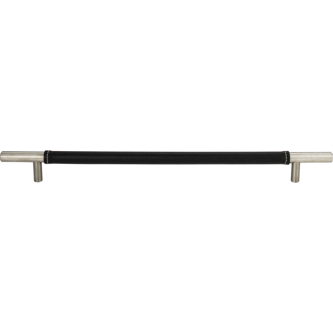 Atlas - Zanzibar Black Leather Pulls 11 5/16" Brushed Nickel