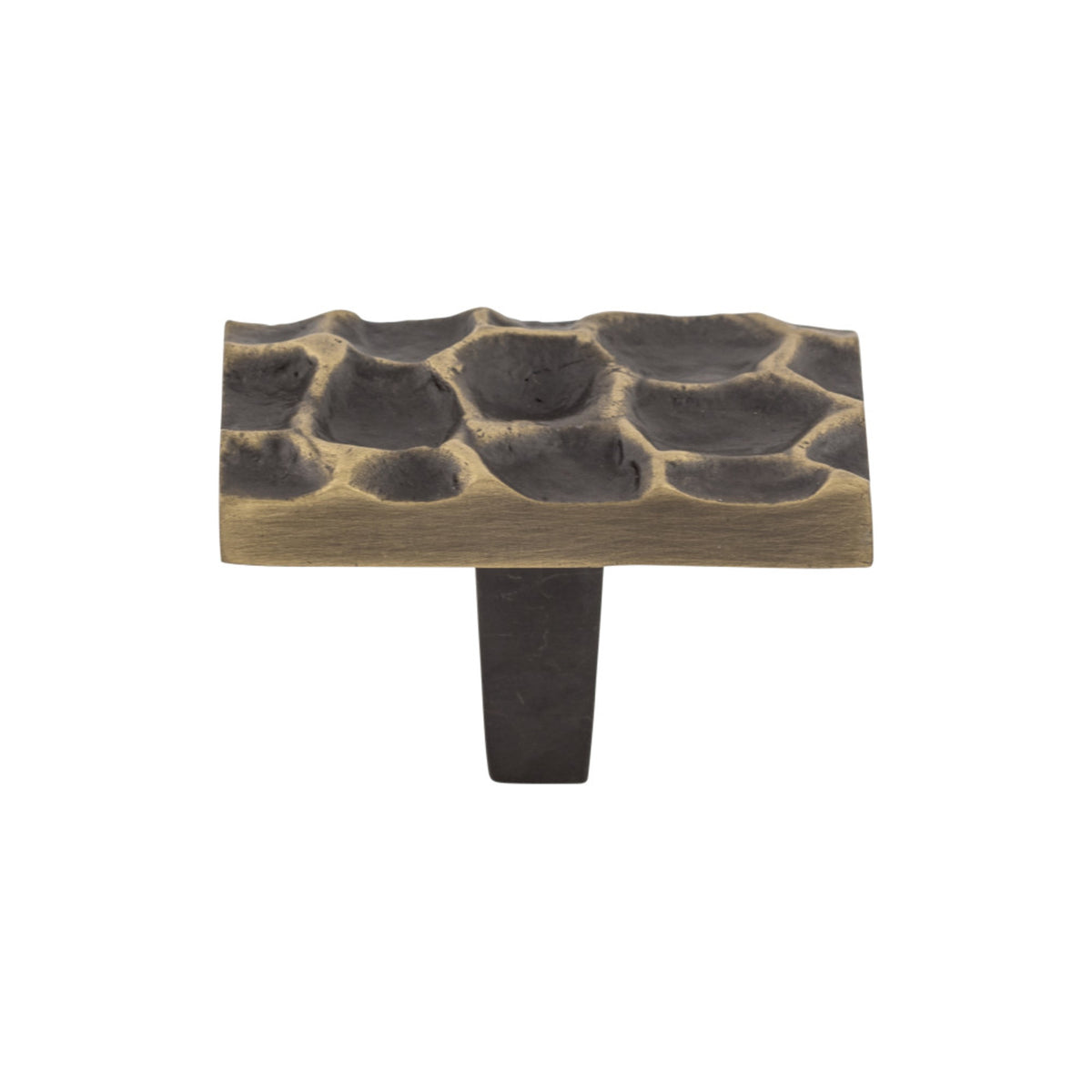 Top Knobs Cobblestone Rectangle Knob in Brass Antique