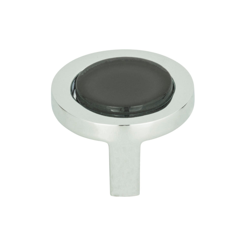 Atlas - Spa Black Round Knobs Polished Chrome