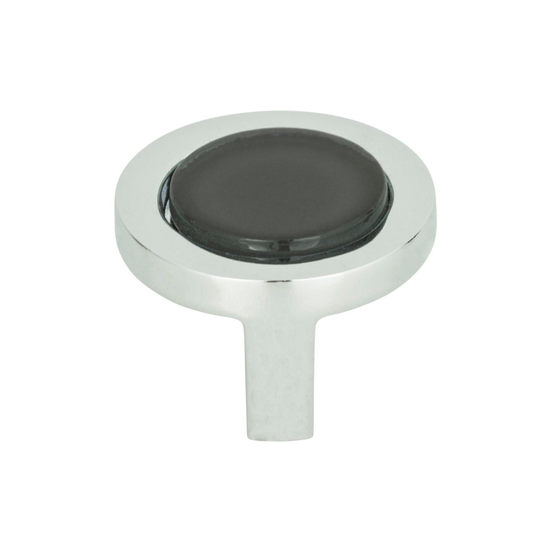 Atlas - Spa Black Round Knobs Polished Chrome