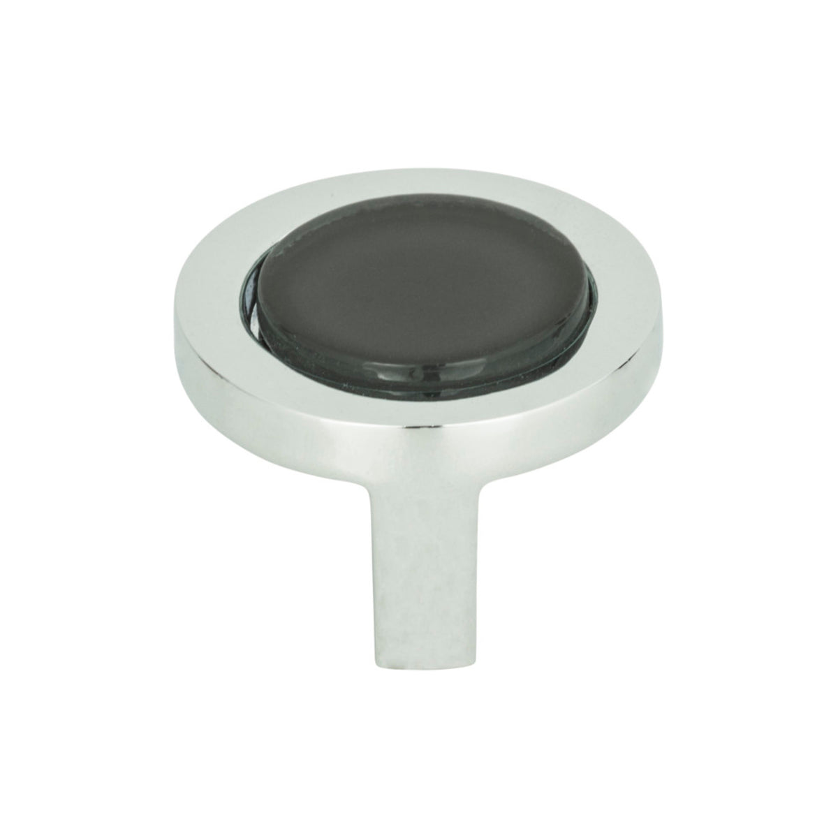 Atlas - Spa Black Round Knobs Polished Chrome