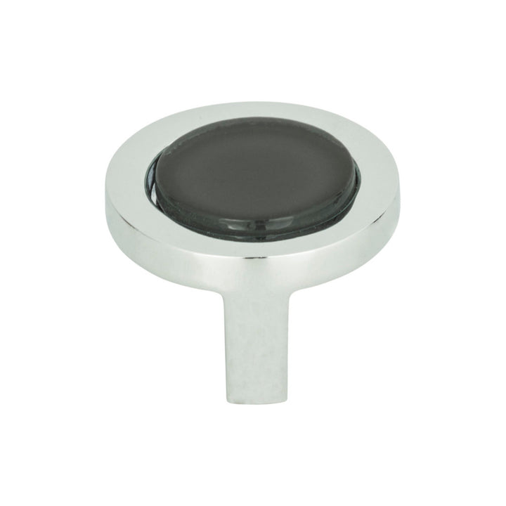 Atlas - Spa Black Round Knobs Polished Chrome