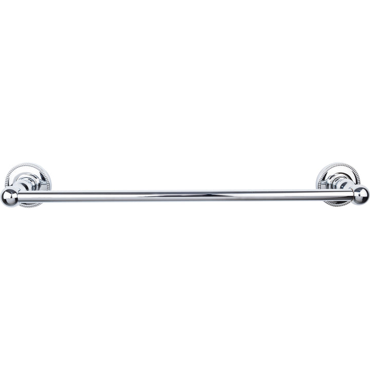 Top Knobs - Edwardian Bath Towel Bar Single - Beaded Bplates 18" Polished Chrome