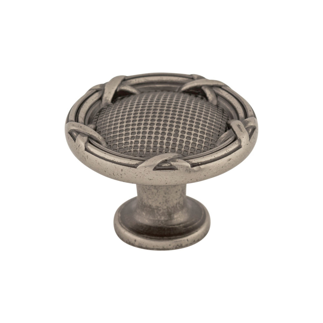 Top Knobs - Ribbon & Reed Round Knobs Pewter Antique