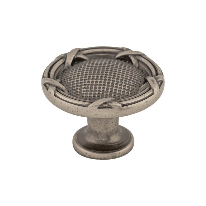 Top Knobs - Ribbon & Reed Round Knobs Pewter Antique