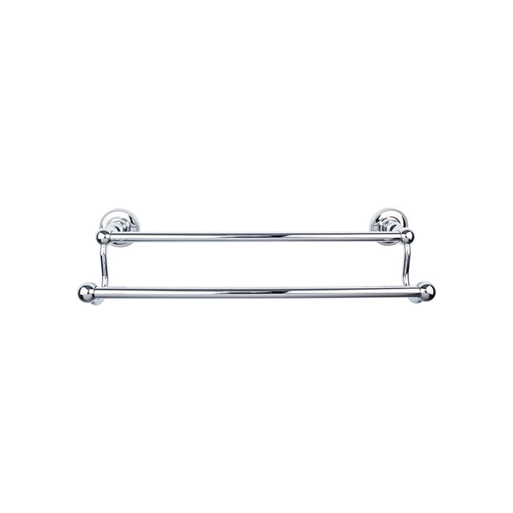 Top Knobs - Edwardian Bath Towel Bar Double - Beaded Bplates 30" Polished Chrome