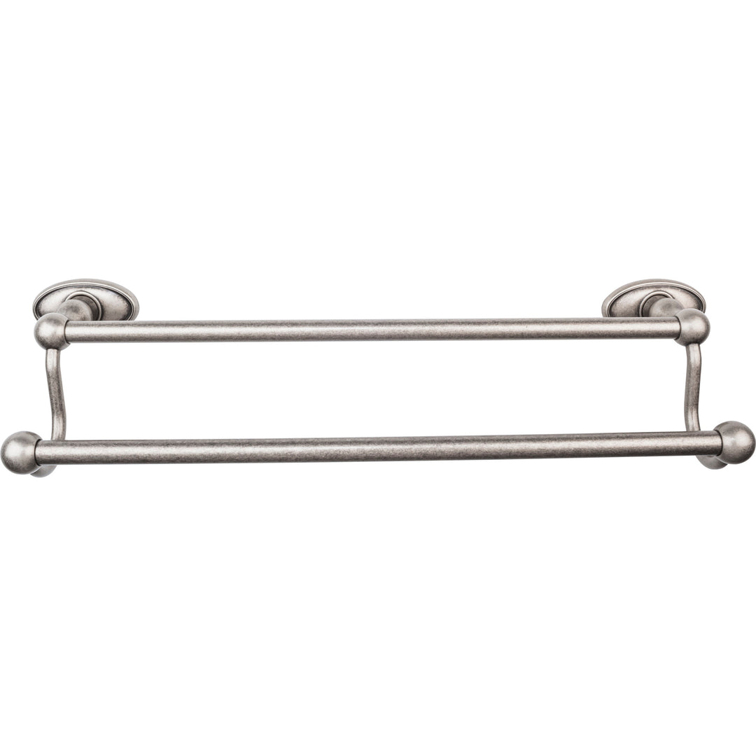 Top Knobs - Edwardian Bath Towel Bar Double - Oval Backplates 18" Antique Pewter