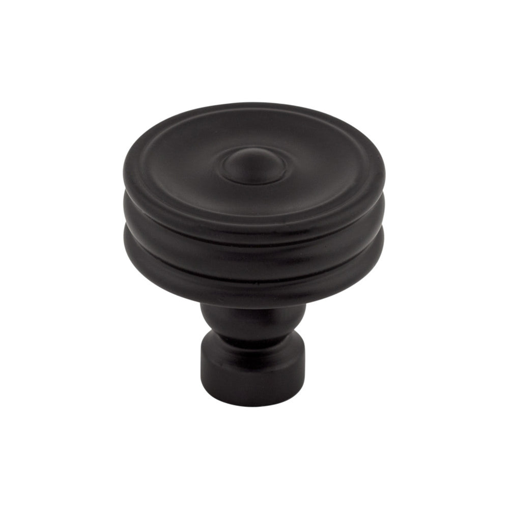 Top Knobs - Brixton Ridged Round Knobs Flat Black