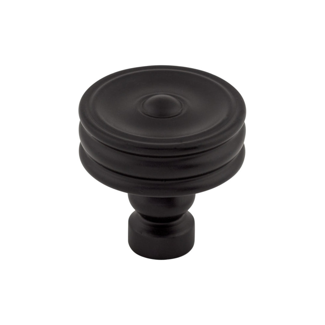 Top Knobs - Brixton Ridged Round Knobs Flat Black