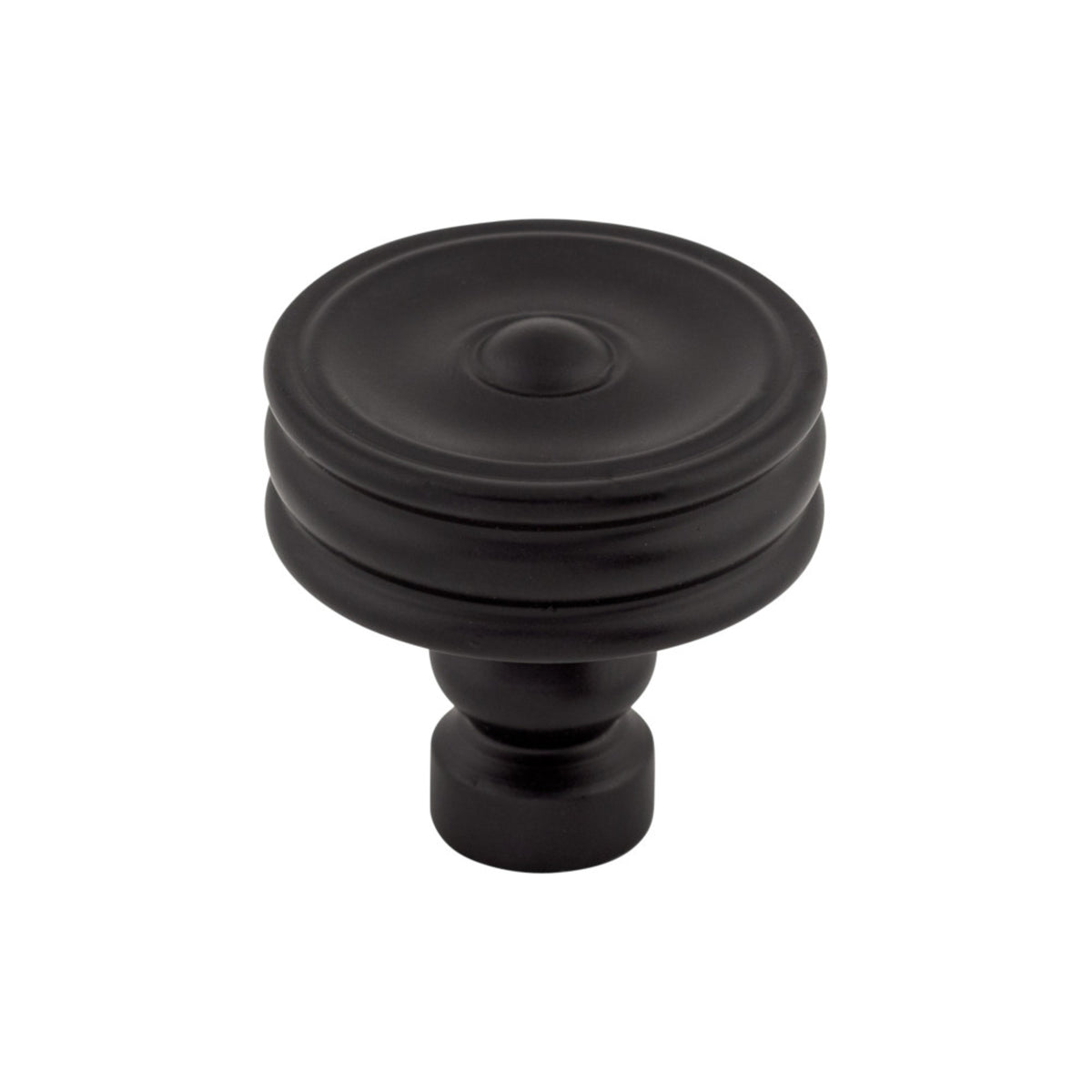 Top Knobs - Brixton Ridged Round Knobs Flat Black
