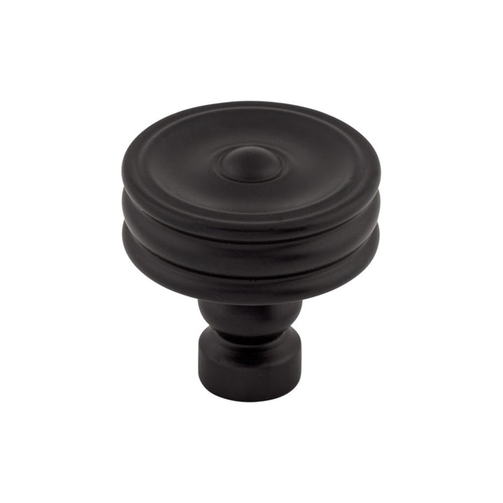 Top Knobs - Brixton Ridged Round Knobs Flat Black