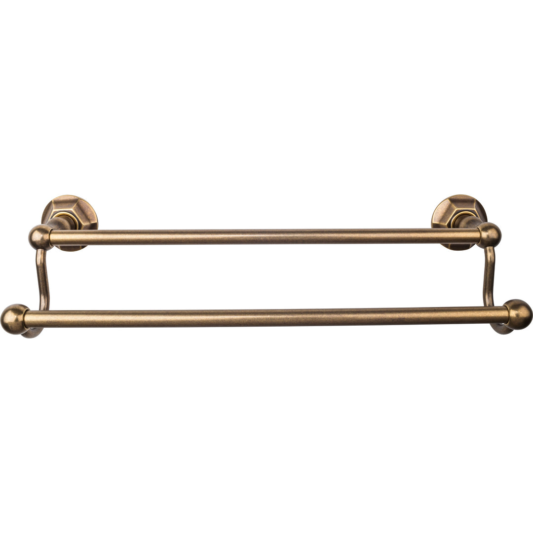 Top Knobs - Edwardian Bath Towel Bar Double - Hex Backplates 18" German Bronze