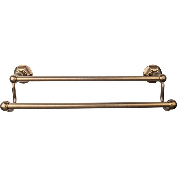 Top Knobs - Edwardian Bath Towel Bar Double - Hex Backplates 18" German Bronze