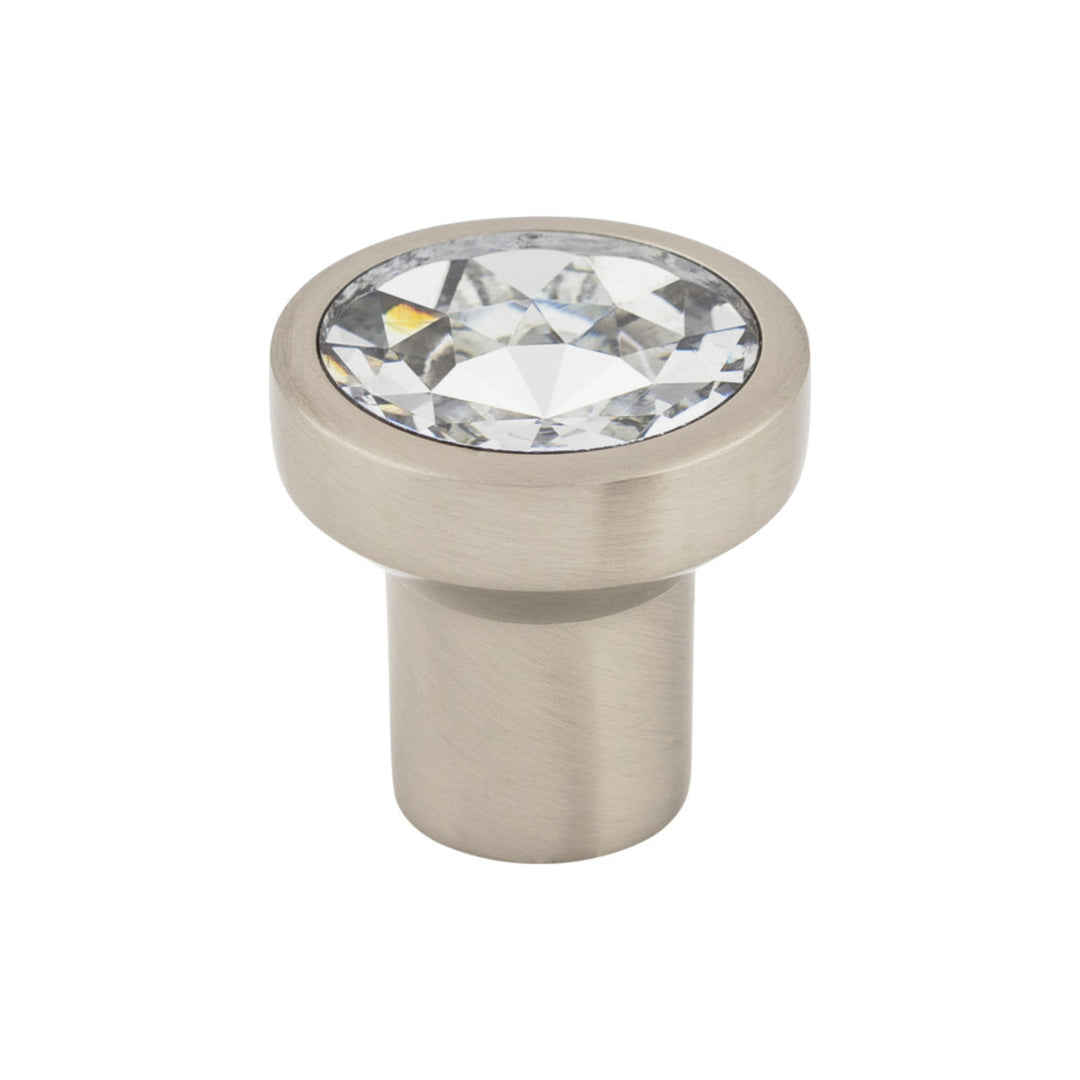 Top Knobs - Wentworth Crystal Round Knobs 1 1/8" Brushed Satin Nickel