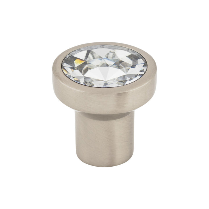 Top Knobs - Wentworth Crystal Round Knobs 1 1/8" Brushed Satin Nickel