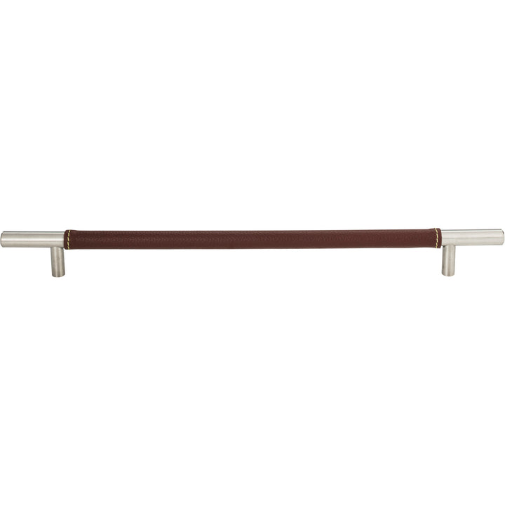 Atlas - Zanzibar Brown Leather Pulls 11 5/16" Brushed Nickel