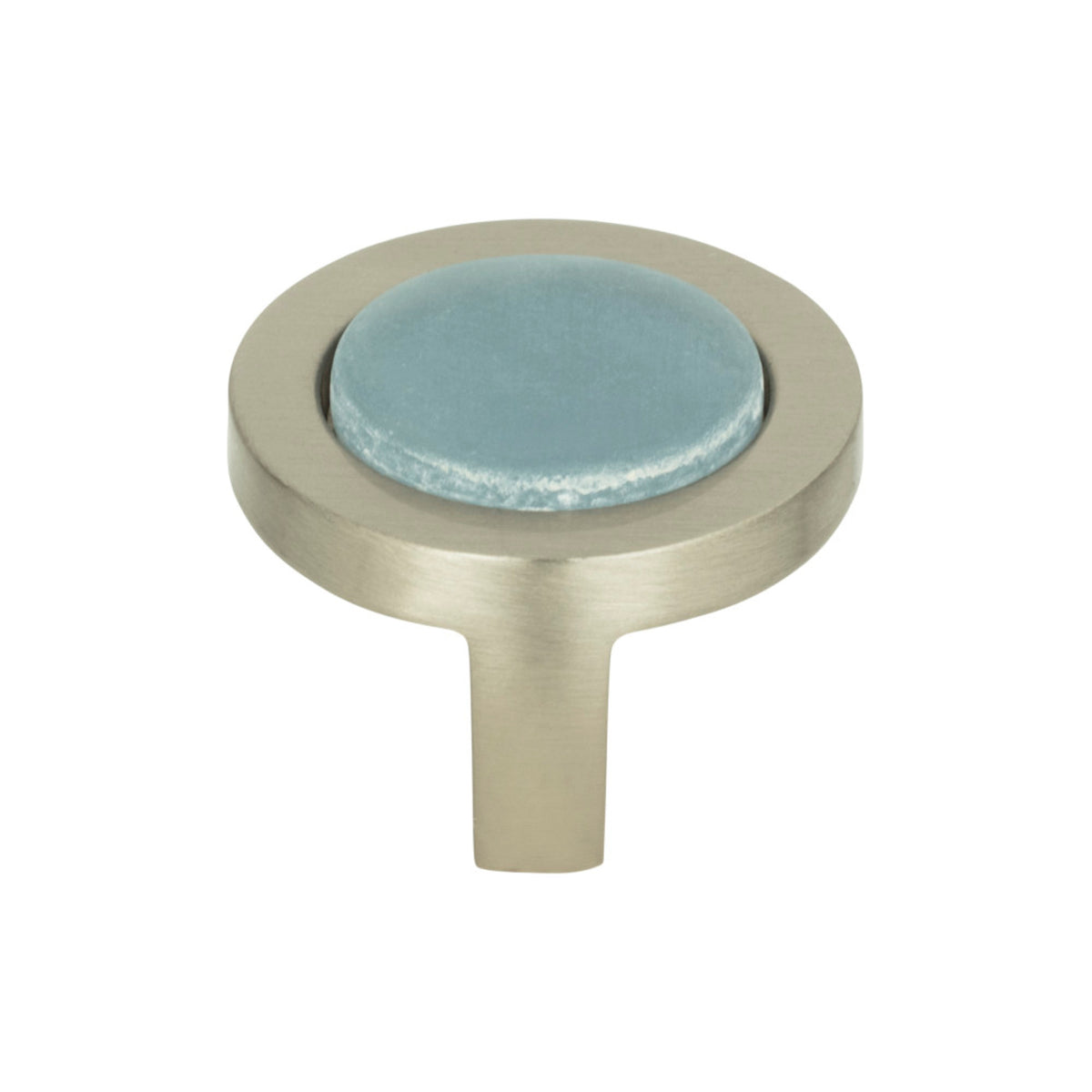 Atlas - Spa Blue Round Knobs Brushed Nickel