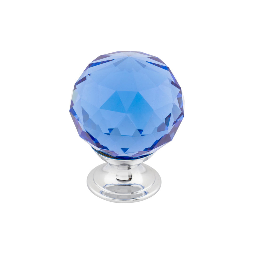 Top Knobs - Blue Crystal Round Knobs 1 3/8" Polished Chrome